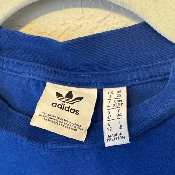 Adidas Royal Blue Cropped Short Sleeve Tee - Picture 6 of 8